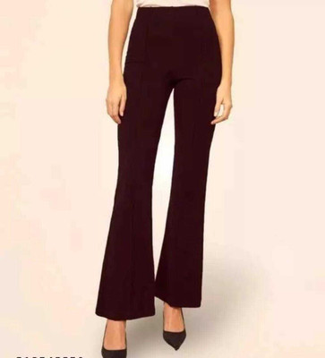 MODERNSSHOP Regular Fit Women Maroon Trousers