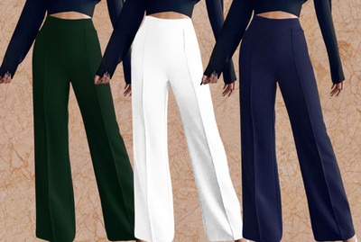 Kasendra Regular Fit Women Green, White, Blue Trousers