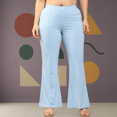Anitafashion Loose Fit Women Light Blue Trousers