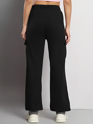 Techthreadhub Regular Fit Women Black Trousers