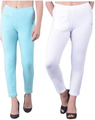 Comfort Lady Regular Fit Women White, Blue Trousers