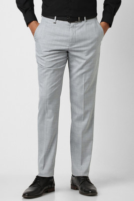 VAN HEUSEN Slim Fit Men Grey Trousers