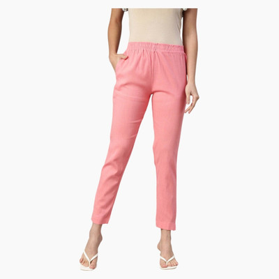INDIANRANG Regular Fit Women Pink Trousers