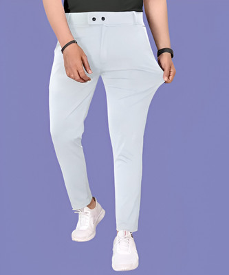 GIBBONTE Slim Fit Men Grey Trousers