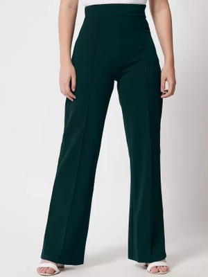 TYKUN Regular Fit Women Green Trousers