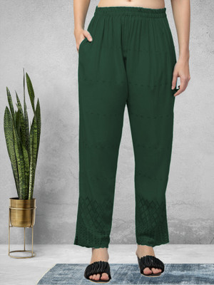 Shaukiya Relaxed Women Dark Green Trousers