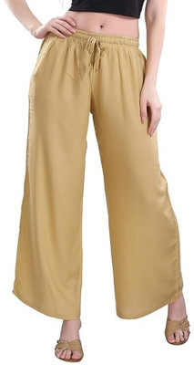MSAD Comfort Fit Women Gold Trousers