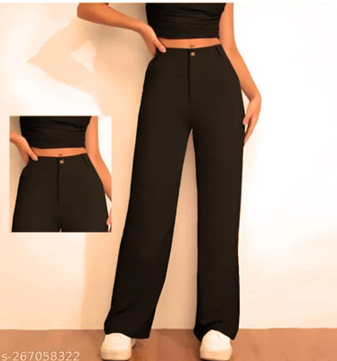 Tashvi Straight Fit Women Black Trousers