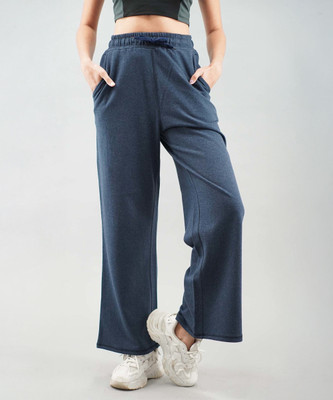 IMPERATIVE Flared Women Blue Trousers
