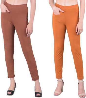 Comfort Lady Relaxed Women Brown, Orange Trousers