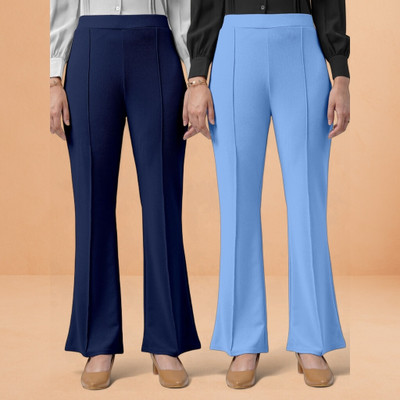 lookskky Loose Fit Women Dark Blue, Light Blue Trousers