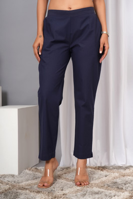 VYMO Regular Fit Women Blue Trousers