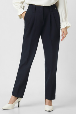 VAN HEUSEN Regular Fit Women Dark Blue Trousers