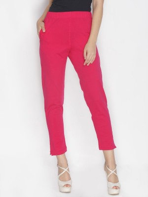 Lyra Slim Fit Women Pink Trousers