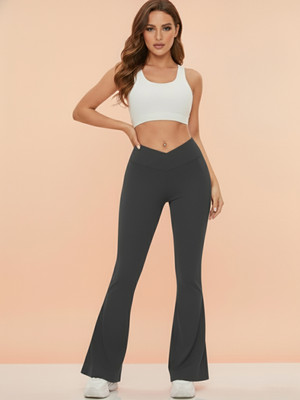 DTR FASHION Flared Women Grey Trousers
