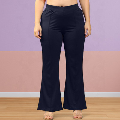 Trouserwala Loose Fit Women Dark Blue Trousers
