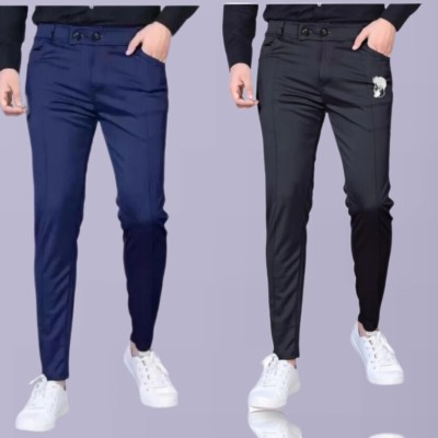 K.K Garment Regular Fit Men Blue Trousers