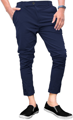 RAOSHAB Regular Fit Men Dark Blue Trousers