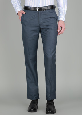 PARK AVENUE Regular Fit Men Dark Blue Trousers
