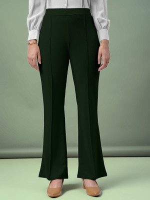 GOSWAMI Regular Fit Women Dark Green Trousers