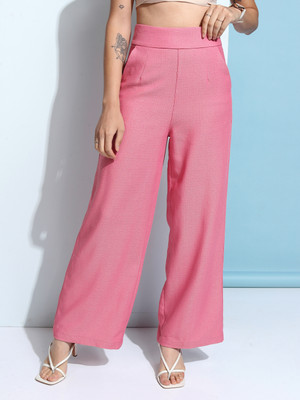 Tokyo Talkies Flared Women Pink Trousers