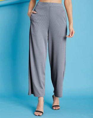 Moda Rapido Relaxed Women Grey Trousers