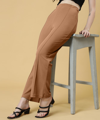 Doil Domec Straight Fit Women Brown Trousers
