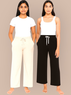 LaxmiEmpiree Comfort Fit Women Beige, Black Trousers