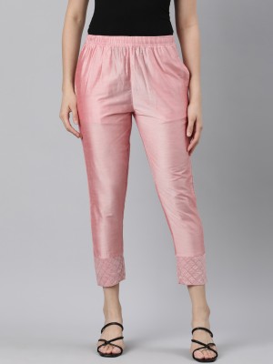 TWIN BIRDS Straight Fit Women Pink Trousers