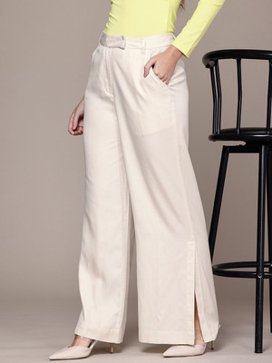 French Connection Regular Fit Women Gold Trousers