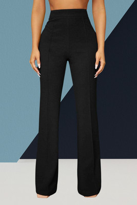 AKOTTY Comfort Fit, Regular Fit Women Black Trousers
