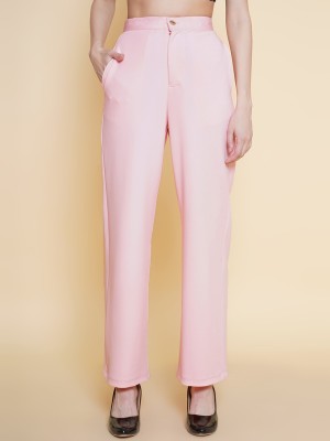 KATLINE Relaxed Women Pink Trousers