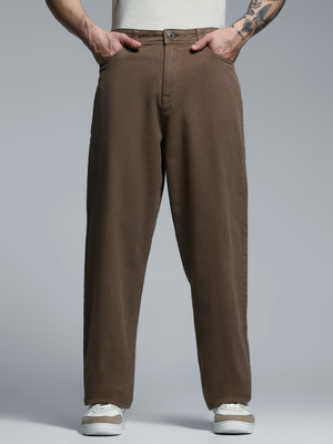 JACK & JONES Regular Fit Men Brown Trousers