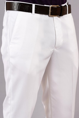 AXOLOTL Regular Fit Men White Trousers