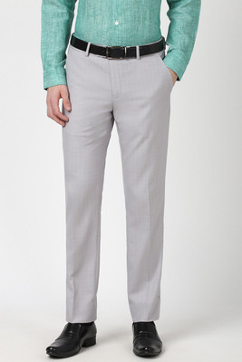 PETER ENGLAND Slim Fit Men Grey Trousers