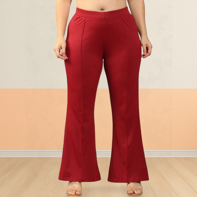 Anitafashion Loose Fit Women Maroon Trousers