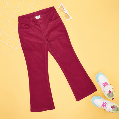 Pantaloons Junior Regular Fit Girls Purple Trousers