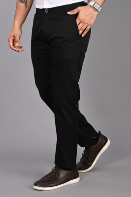 FUBAR Slim Fit Men Black Trousers