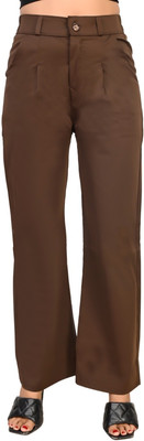 Weaverfit Straight Fit Women Brown Trousers
