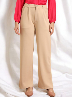 all about you Regular Fit Women Cream Trousers