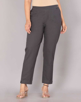 Aviigatt Regular Fit Women Grey Trousers