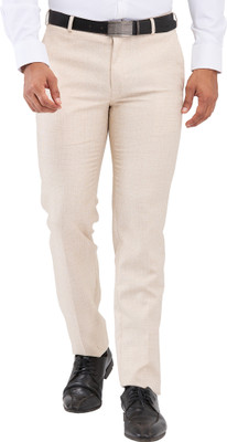 Raymond Slim Fit Men Beige Trousers