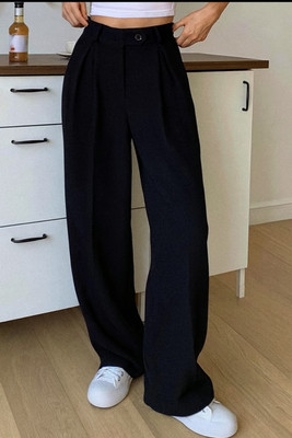 KASHIAN Comfort Fit Women Black Trousers