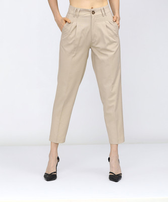 Tokyo Talkies Tapered Women Beige Trousers