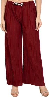 A V Sarees Regular Fit Women Maroon Trousers