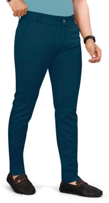 lapataclub Slim Fit Men Light Blue Trousers