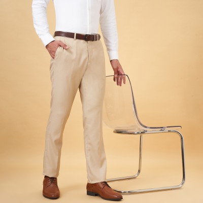 Peregrine by Pantaloons Regular Fit Men Beige Trousers