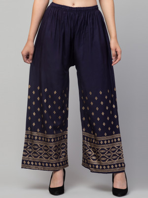 Trend Level Flared Women Dark Blue Trousers
