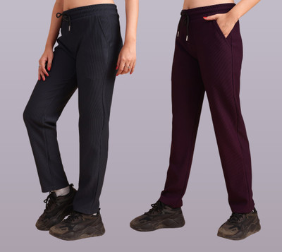 GIBBONTE Relaxed Women Grey, Multicolor Trousers