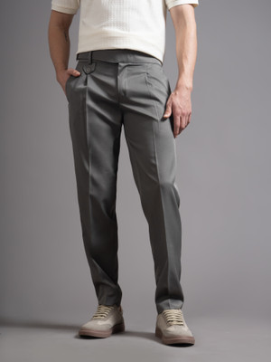 Paul Street Straight Fit Men Grey Trousers